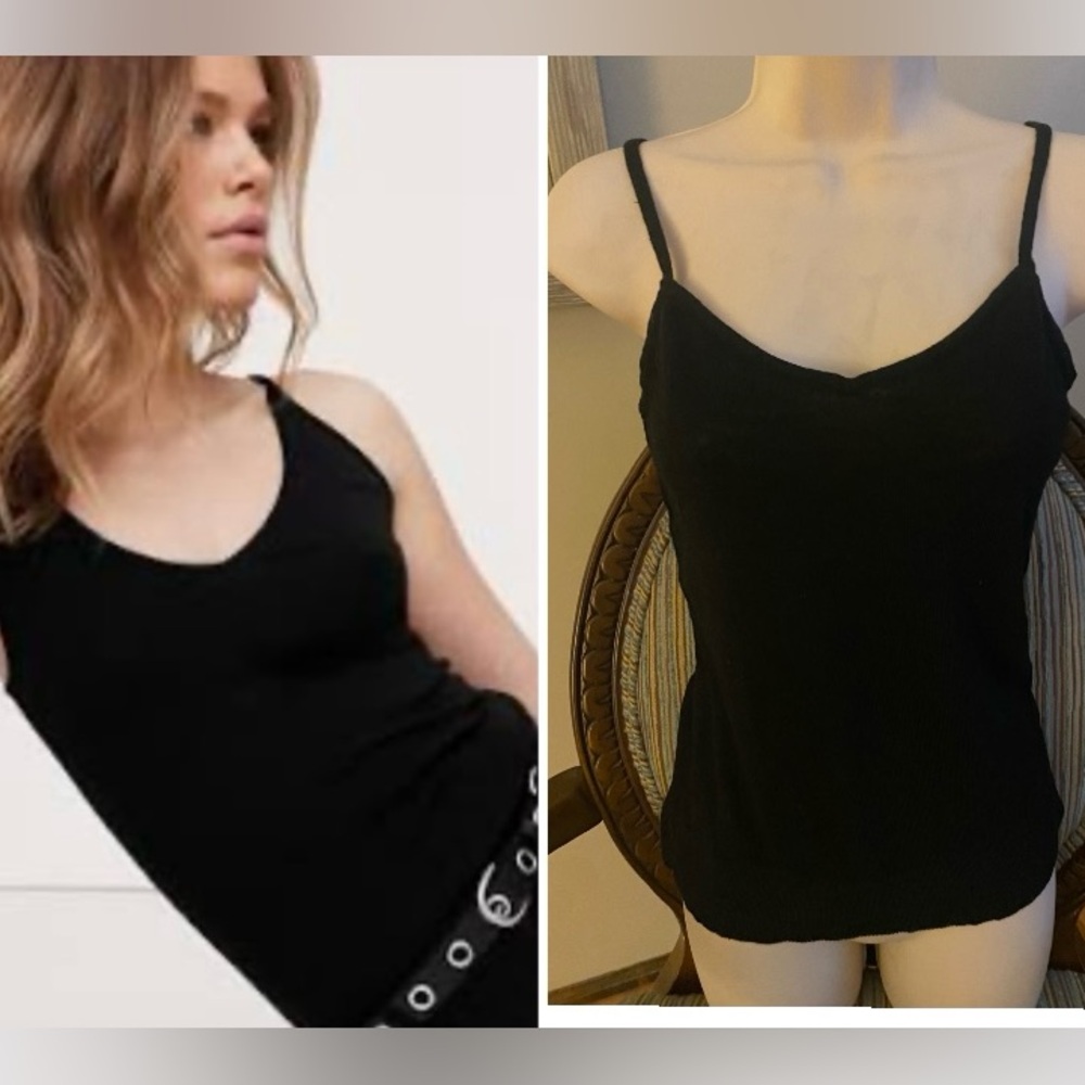 Banana Republic Black V Neck Light Sweater Camisole Top